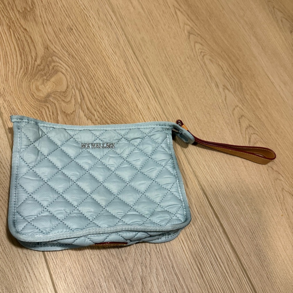 MZ Wallace Metro Wristlet Silver Blue